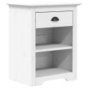 VidaXL Szafka nocna BODO, biała, 53x38,5x67 cm, lite drewno sosnowe
