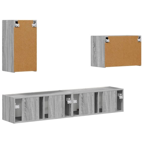 VidaXL Zestaw szafki pod telewizor na ścianę 4 pcs Szary Sonoma