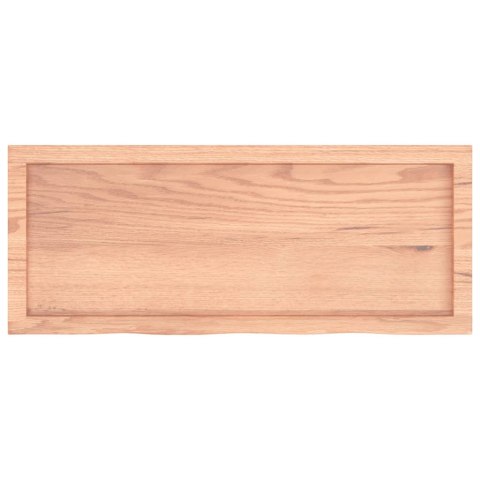 VidaXL Blat do stołu, jasnobrązowy, 100x40x(2-4)cm, lite drewno dębowe