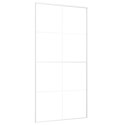 VidaXL Drzwi przesuwne, szkło ESG i aluminium, 102,5x205 cm, biały