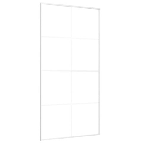VidaXL Drzwi przesuwne, szkło ESG i aluminium, 102,5x205 cm, biały