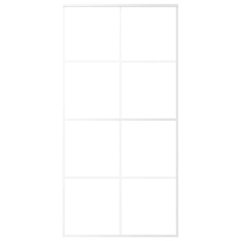 VidaXL Drzwi przesuwne, szkło ESG i aluminium, 102,5x205 cm, biały