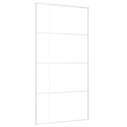 VidaXL Drzwi przesuwne, szkło ESG i aluminium, 102,5x205 cm, biały