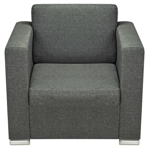 VidaXL Komplet wypoczynkowy 3+2+1 ciemnoszary materiał