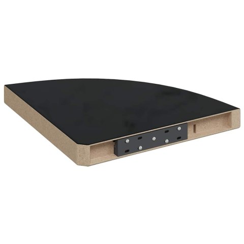 VidaXL Narożna półka ścienna, wysoki połysk, czarna, 35x35x3,8 cm, MDF