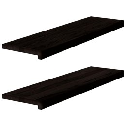 STOPNIE SCHODOWE 2 SZT. BRĄZOWE 90X30X2CM LITE DREWNO DĘBOWE