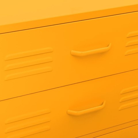 VidaXL Szafka z szufladami, musztardowa, 80x35x101,5 cm, stalowa
