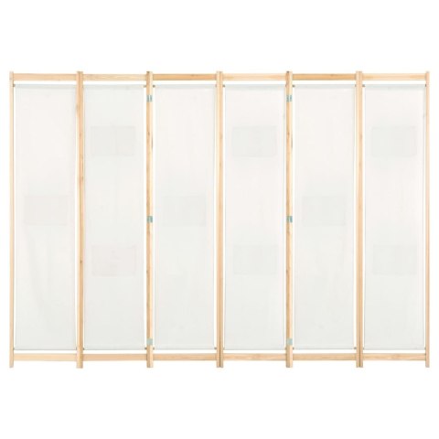 PARAWAN 6-PANELOWY KREMOWY 240X170X4CM TKANINA