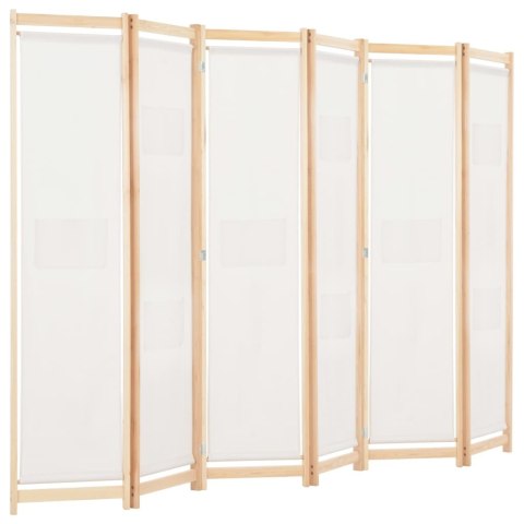 PARAWAN 6-PANELOWY KREMOWY 240X170X4CM TKANINA