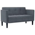 VidaXL Sofa dwuosobowa Ciemnoszara 111 cm Aksamit
