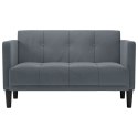 VidaXL Sofa dwuosobowa Ciemnoszara 111 cm Aksamit