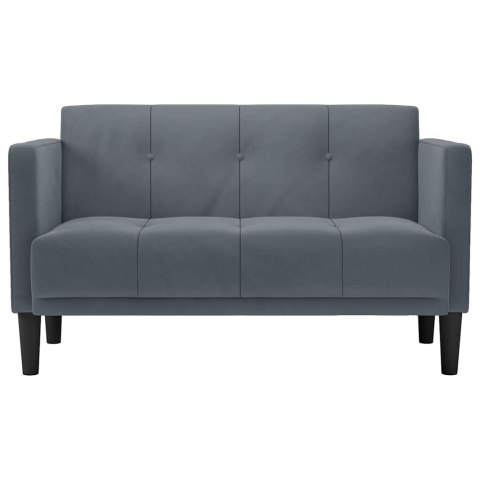 VidaXL Sofa dwuosobowa Ciemnoszara 111 cm Aksamit