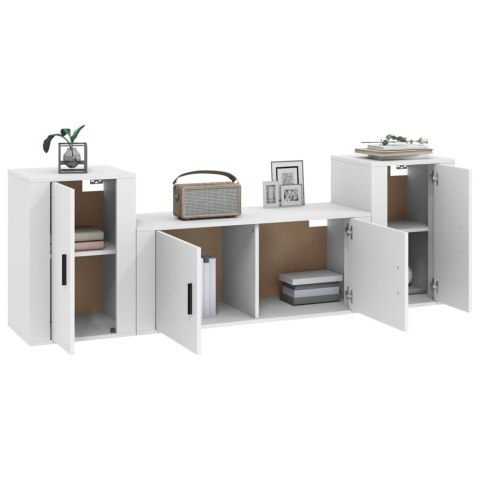 VidaXL 3-częściowy zestaw szafek telewizyjnych, biały