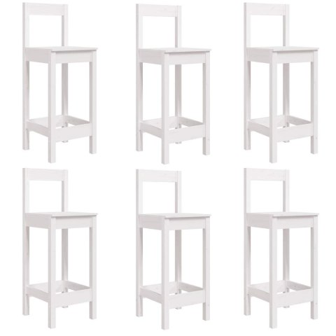 VidaXL 7-cz. zestaw mebli barowych do ogrodu, biały, drewno sosnowe