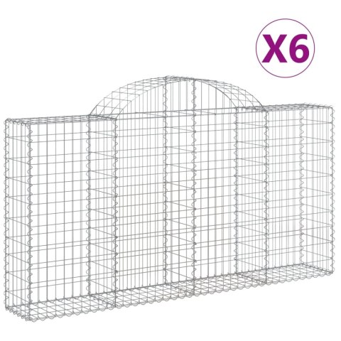 KOSZE GABIONOWE 6 SZT 200X30X100/120CM GALWANIZOWANE ŻELAZO