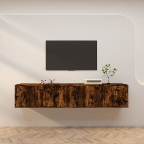 VidaXL Wiszące szafki TV, 2 szt., przydymiony dąb, 100x34,5x40 cm