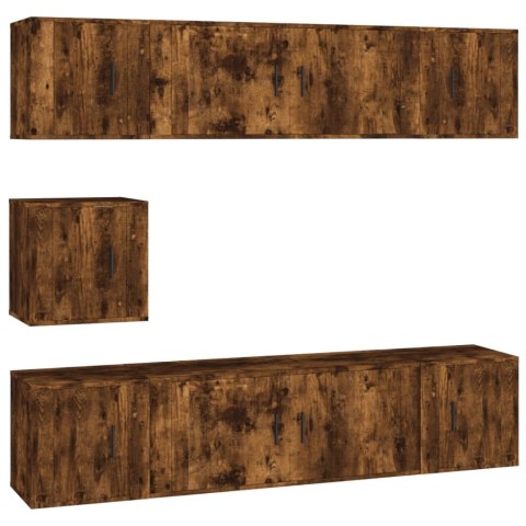 VidaXL Zestaw 7 szafek TV, przydymiony dąb, materiał drewnopochodny