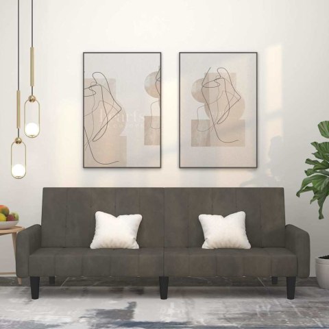 VidaXL 2-osobowa kanapa, ciemnoszara, tapicerowana aksamitem