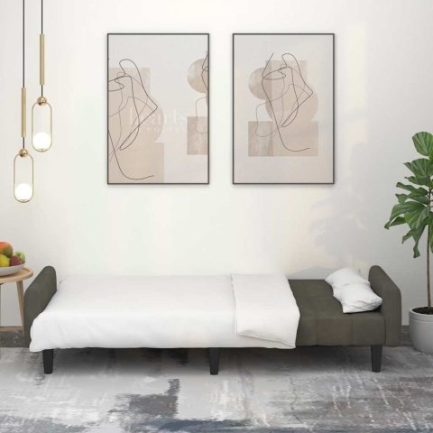 VidaXL 2-osobowa kanapa, ciemnoszara, tapicerowana aksamitem