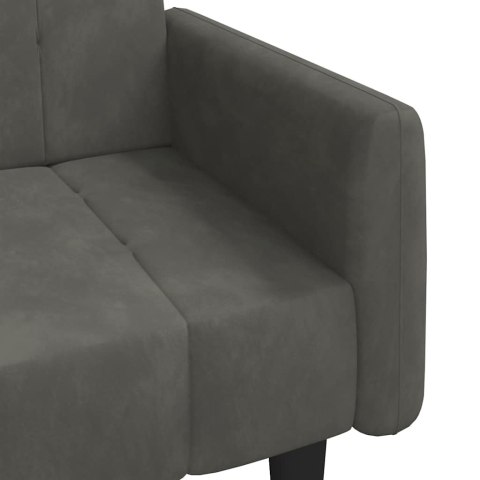 VidaXL 2-osobowa kanapa, ciemnoszara, tapicerowana aksamitem