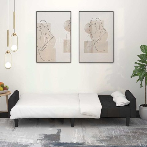 VidaXL 2-osobowa kanapa, czarna, tapicerowana aksamitem