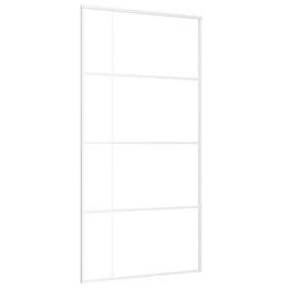 VidaXL Drzwi przesuwne, szkło ESG i aluminium, 102,5x205 cm, białe