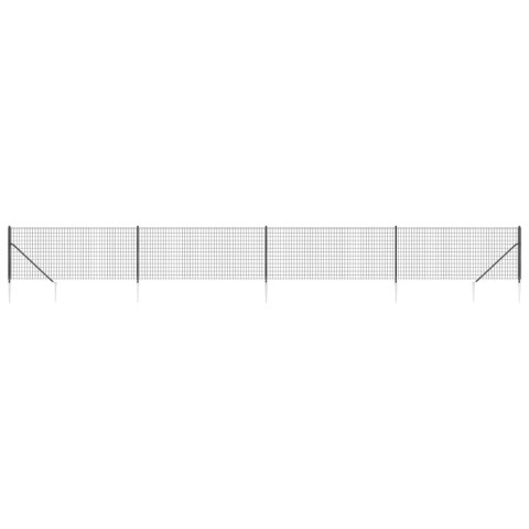 VidaXL Ogrodzenie z siatki, z kotwami, antracytowe, 1x10 m