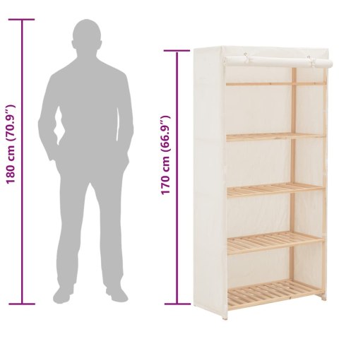 VidaXL Szafa, biała, 79 x 40 x 170 cm, materiałowa