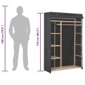 VidaXL Szafa na ubrania, szara, 110 x 40 x 170 cm, tkanina