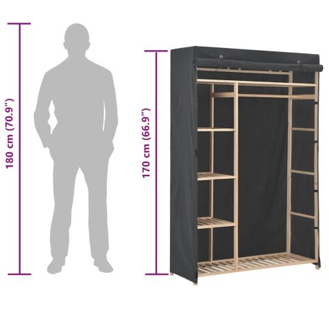 VidaXL Szafa na ubrania, szara, 110 x 40 x 170 cm, tkanina
