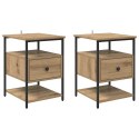 VidaXL Szafka Nocna z szufladą 2 pcs Dąb rzemieślniczy 40 x 42 x 56 cm