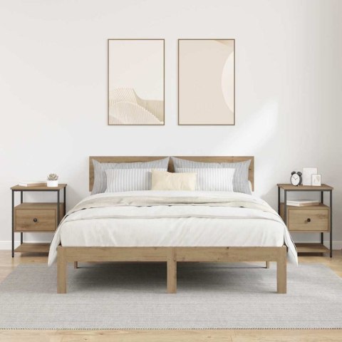 VidaXL Szafka Nocna z szufladą 2 pcs Dąb rzemieślniczy 40 x 42 x 56 cm