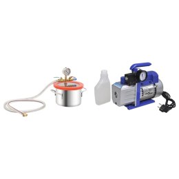 VidaXL Komora próżniowa z pompą jednostopniową, 3,7 L