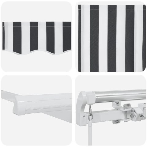 RĘCZNIE ZWIJANA MARKIZA ANTRACYTOWO-BIAŁA 300X250CM