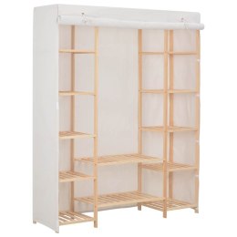 VidaXL Szafa, biała, 135 x 40 x 170 cm, materiałowa