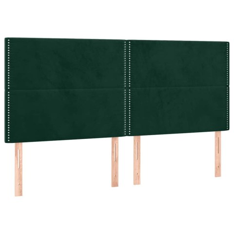 VidaXL Zagłówek do łóżka z LED, ciemnozielony, 200x5x118/128 cm