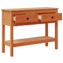 VidaXL Konsola z szufladą Woskowy Brąz 100 x 35 x 75 cm Drewno sosnowe