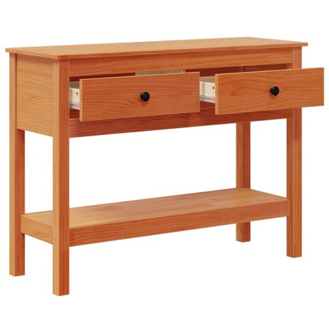 VidaXL Konsola z szufladą Woskowy Brąz 100 x 35 x 75 cm Drewno sosnowe