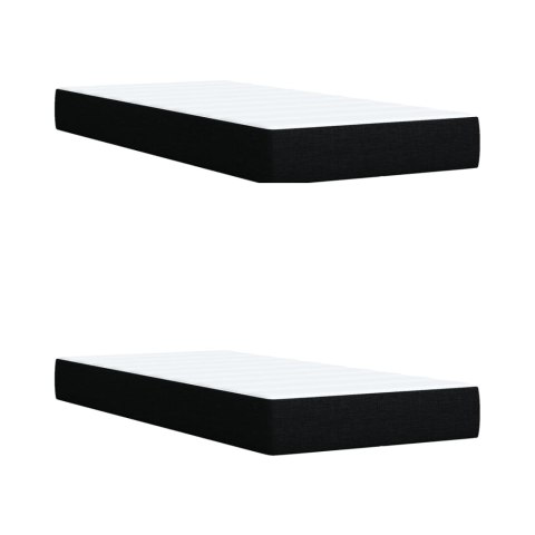 VidaXL Łóżko kontynentalne z materacem, czarne, tkanina, 200x200 cm