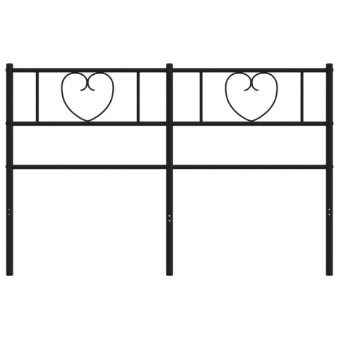 VidaXL Metalowe wymienne wezgłowie, czarne, 135 cm