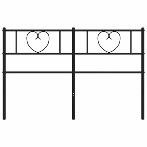 VidaXL Metalowe wymienne wezgłowie, czarne, 150 cm