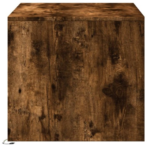 STOLIK KAWOWY Z LED PRZYDYMIONY DĄB