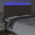 VidaXL Zagłówek do łóżka z LED, taupe, 160x5x118/128 cm, tkanina