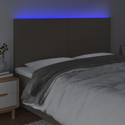 VidaXL Zagłówek do łóżka z LED, taupe, 160x5x118/128 cm, tkanina