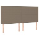 VidaXL Zagłówek do łóżka z LED, taupe, 160x5x118/128 cm, tkanina