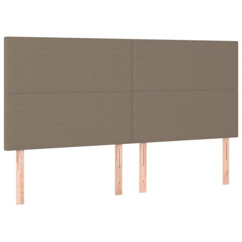 VidaXL Zagłówek do łóżka z LED, taupe, 160x5x118/128 cm, tkanina