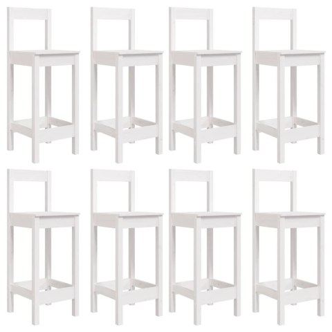 VidaXL 9-cz. zestaw mebli barowych do ogrodu, biały, drewno sosnowe