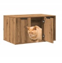 SZAFKA NA KUWETĘ DOMEK DLA KOTA STOLIK UKRYTA KUWETA DĄB ARTISIAN 80X50X45CM