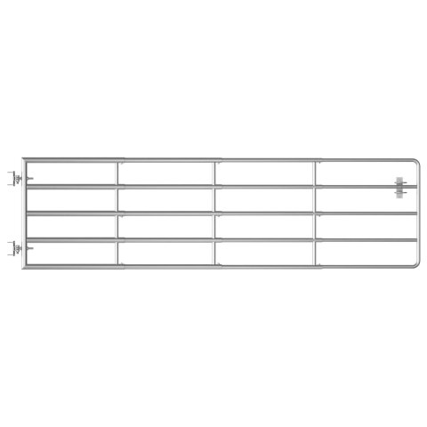 BRAMA DO ZAGRODY 5 PRĘTÓW STAL (115-300)X90CM SREBRNA