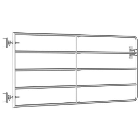 FURTKA DO ZAGRODY 5 PRĘTÓW STAL (95-170)X90CM SREBRNA